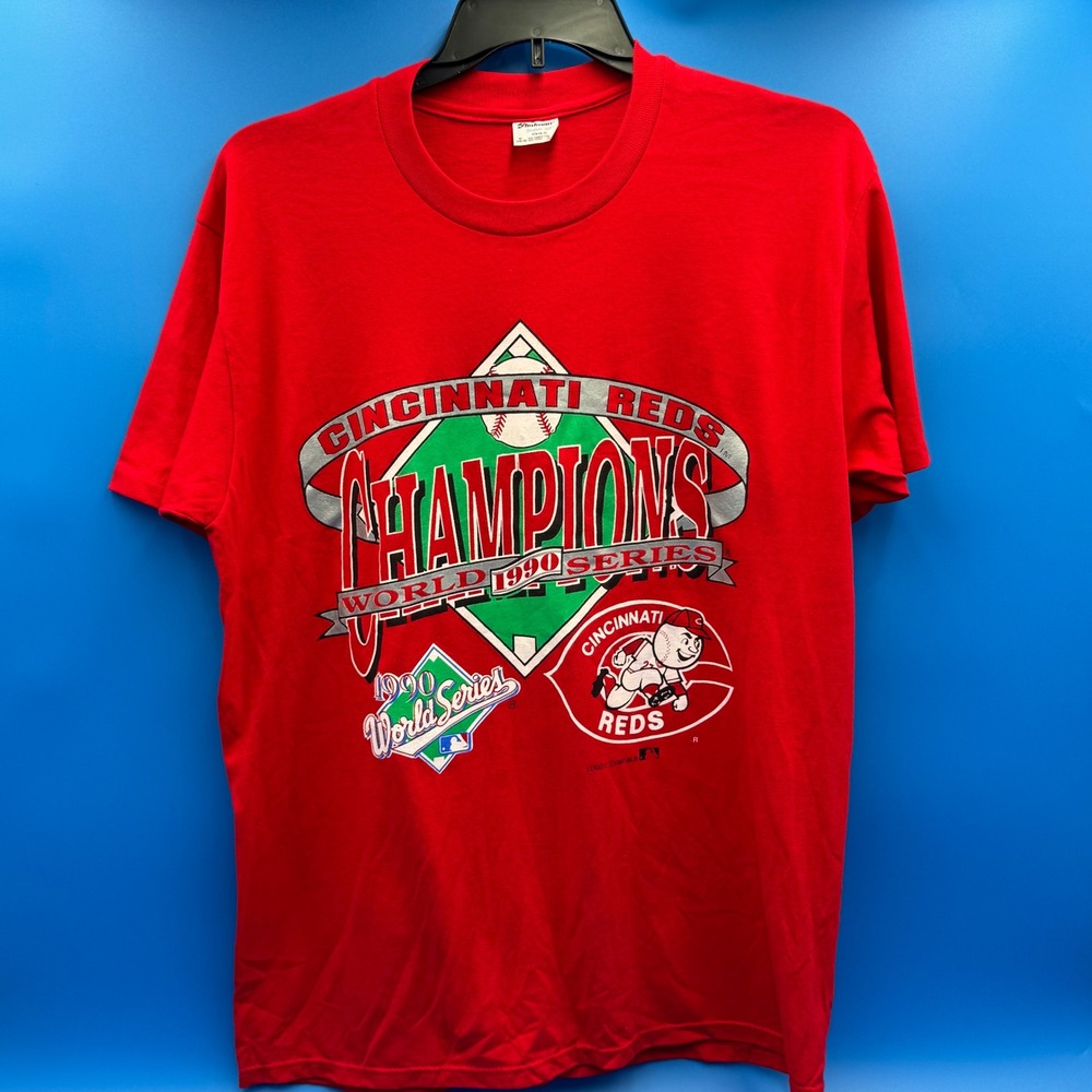 Vintage Stedman Cincinnati Reds 1990‎ World Series Champions T Shirt XL Red MLB